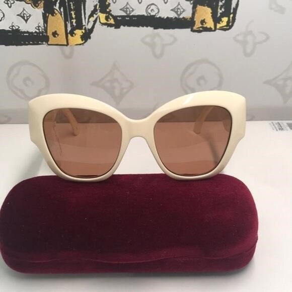 Authentic Gucci GG0806S 002 Cream Brown Sunglasses – New - Picture 6 of 12